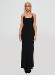 Lagane Bias Cut Maxi Dress Black