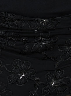 Bless Her Heart Contrast Halter Mini Dress Black