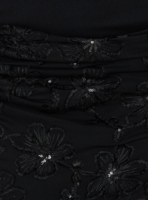 Bless Her Heart Contrast Halter Mini Dress Black