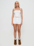 product Princess Polly Sleeveless Asymmetric Neckline  Take On Me Rib Top White