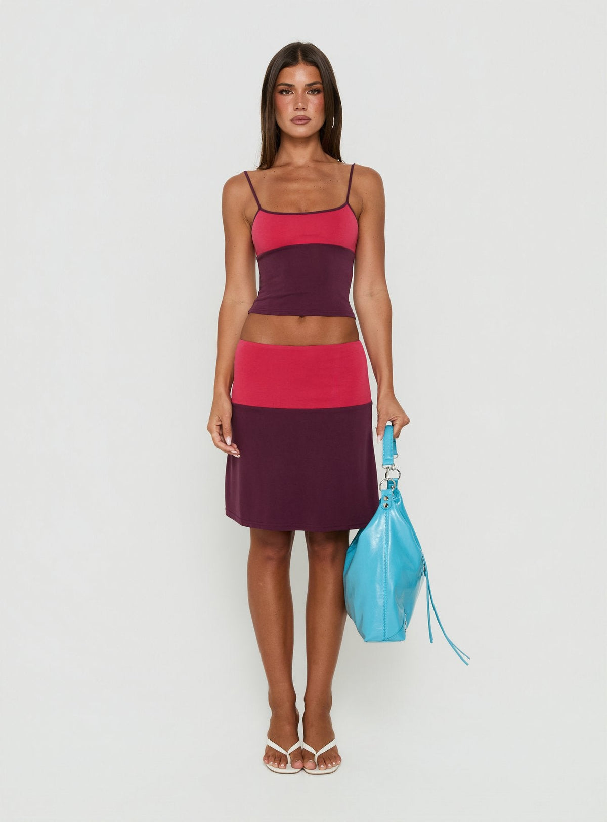 Karinna Scoop Splice Vest Top Red / Plum