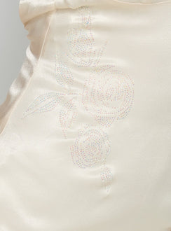 Catch You Up Beaded Mini Dress Cream
