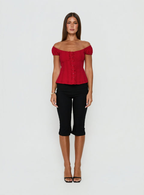 Gysella Off Shoulder Web-Top Rot