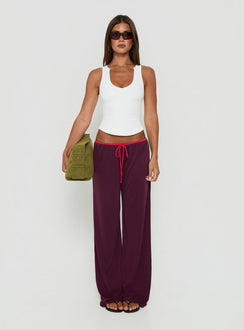 Jessika Ultra Low Trousers Red / Plum