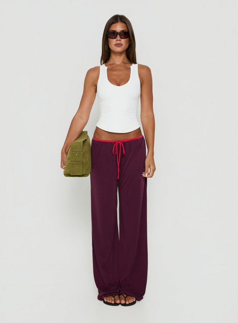 Jessika Ultra Low Trousers Red / Plum