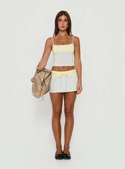 Livia Micro Rib Mini Skort Yellow / Grey Marle