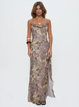 Sympathize Frill Maxi Split Dress Multi