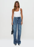 Carsen Wide Leg Jeans Washed Blue