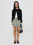 front view of model wearing Princess Polly Capeside Knit Cardigan Black Cropped 