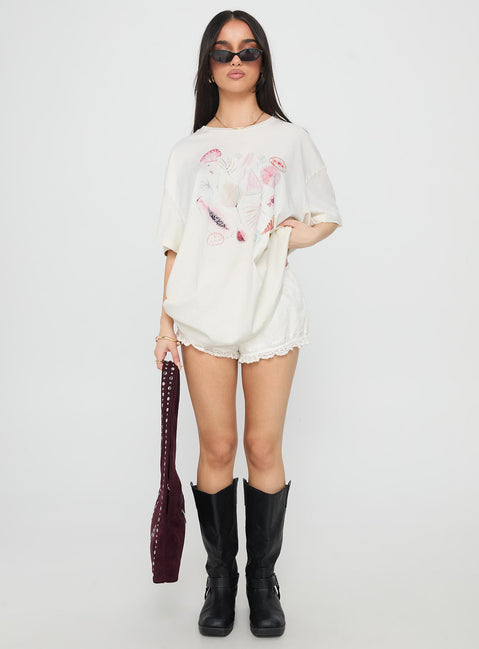 Hawaii Locale Oversized Graphic Tee Marshmellow