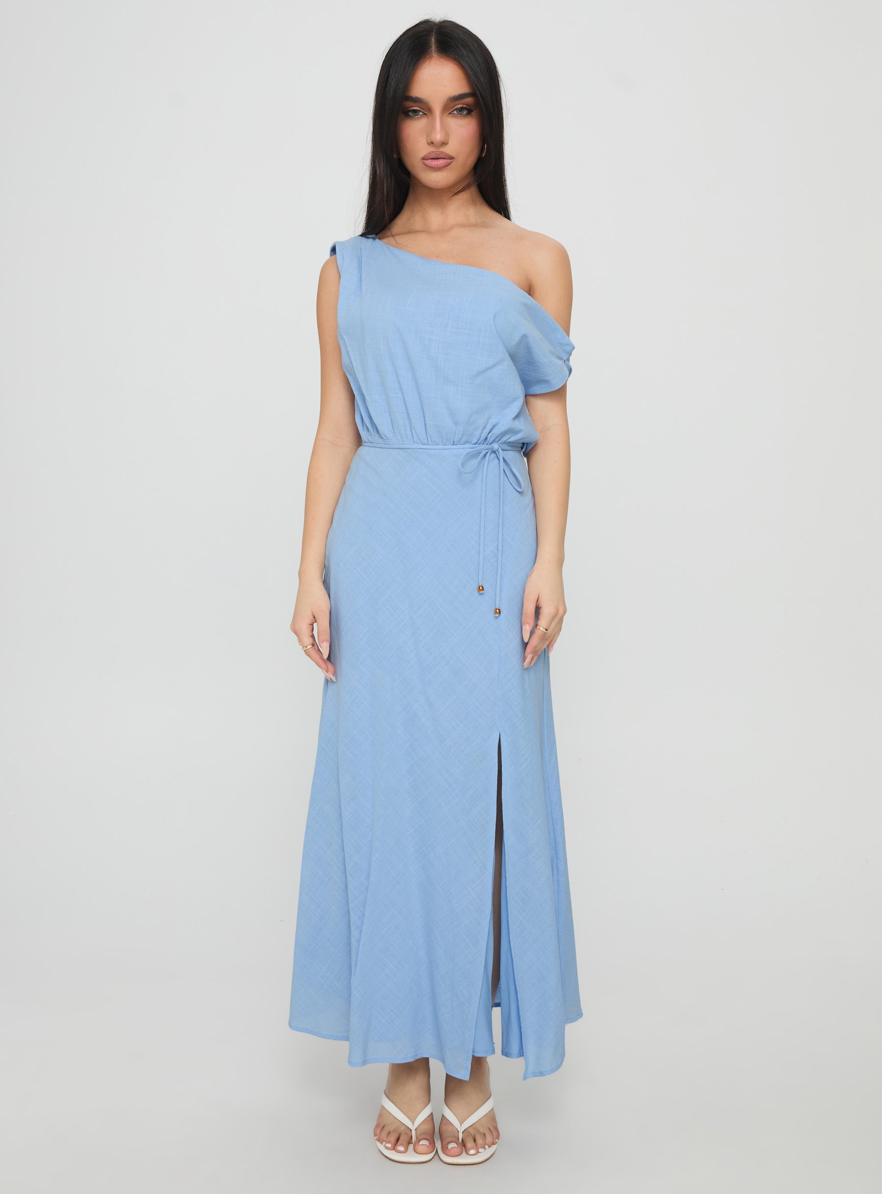 Frangelica Off The Shoulder Maxi Dress Light Blue