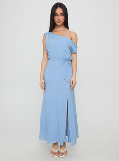 Frangelica Off The Shoulder Maxi Dress Light Blue