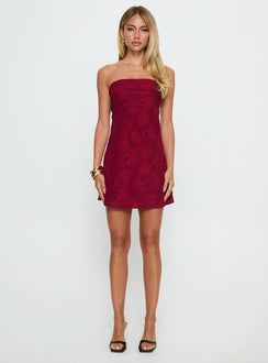 Phillipa Mini Dress Burgundy Floral