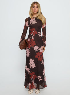 Istefania Long Sleeve Maxi Dress Multi