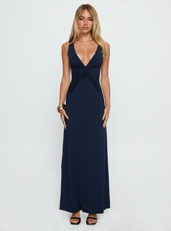 Frederica Plunge Maxi Dress Navy