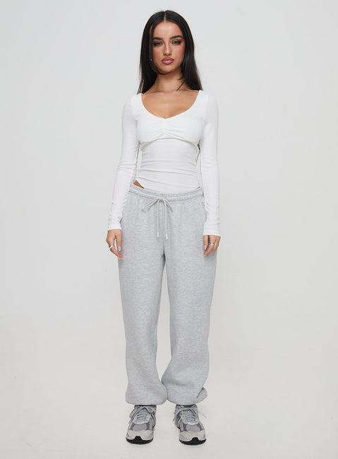 side view of model wearing Princess Polly Lunella Bodysuit White Full Sleeves 