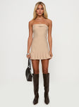 Sesamie Belted Mini Dress Beige