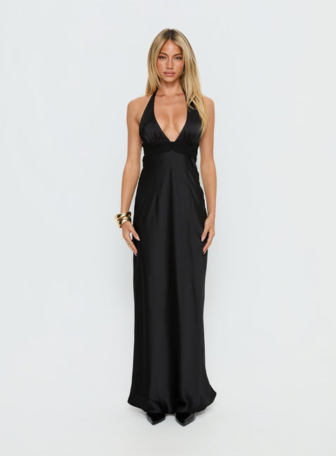 Odyssa Halter Maxi Dress Black