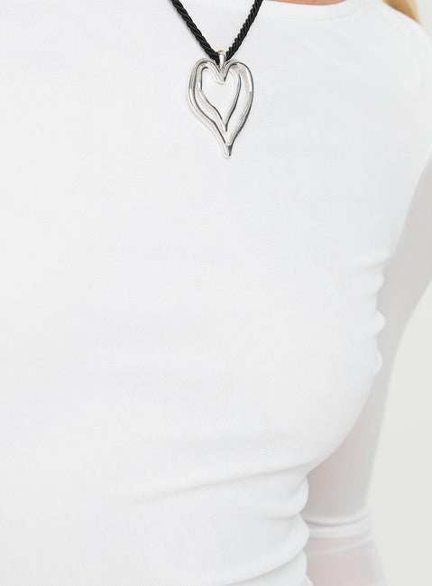 product Princess Polly Lukea Long Sleeve Bodysuit White Full Sleeves 