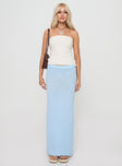 front view of model wearing Princess Polly Birch Strapless Top Cream Sleeveless straight 