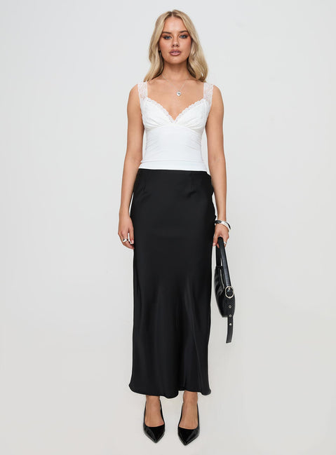 front view of model wearing Princess Polly Tamarana Top White Sleeveless V-Neck 