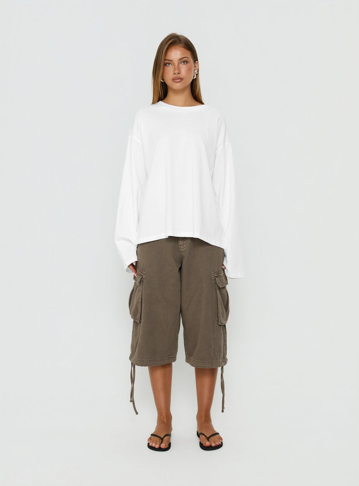 Settle Down Langarmshirt Weiß