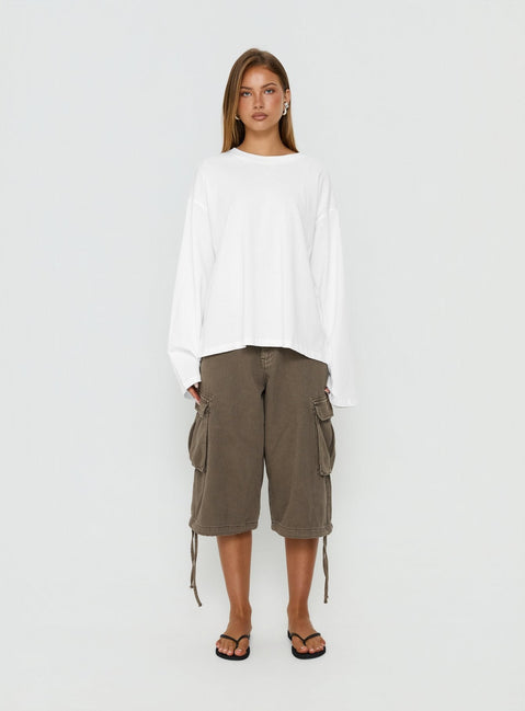 Settle Down Langarmshirt Weiß