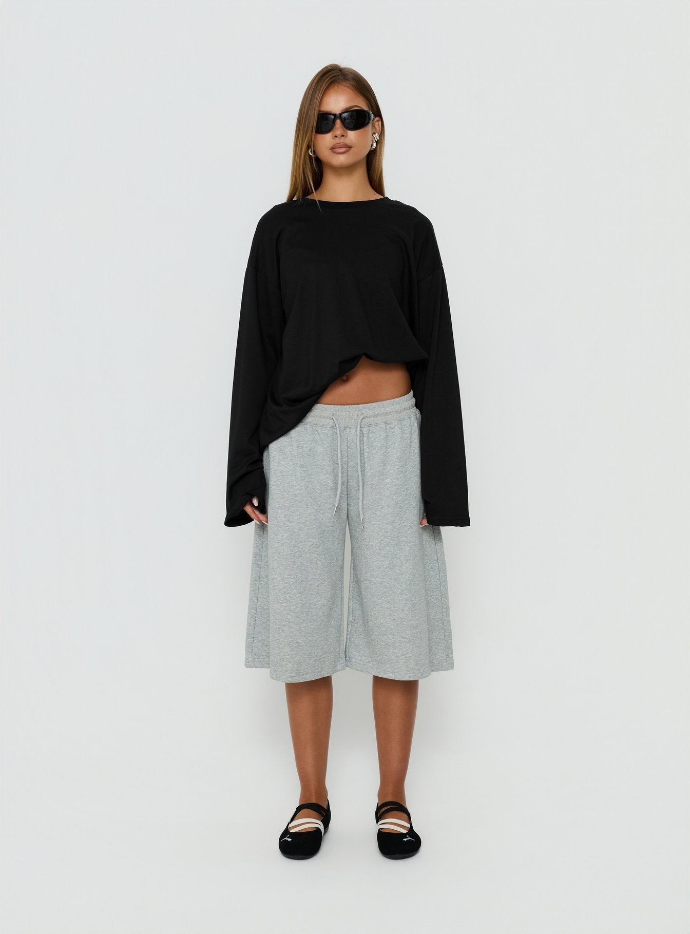 Settle Down Langarmshirt Schwarz