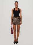 Tejano Mini Skirt Leopard Petite