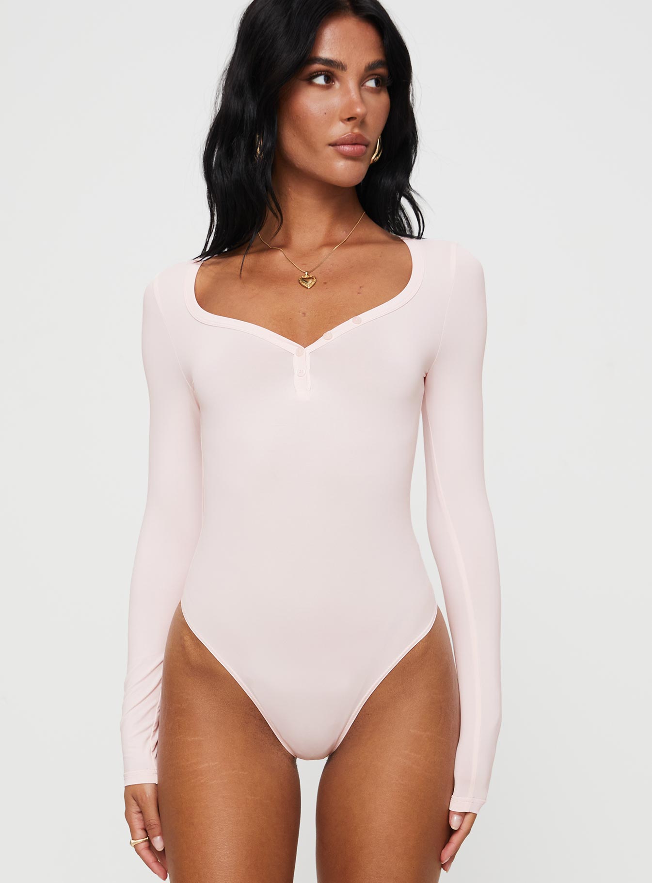 Delgado Long Sleeve Bodysuit Pink