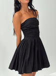 Princess Polly Square Neck  Rashida Strapless Mini Dress Black