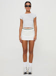 Skort Thick elasticated waistband, built-in shorts, split sides Good stretch, unlined  Princess Polly Lower Impact