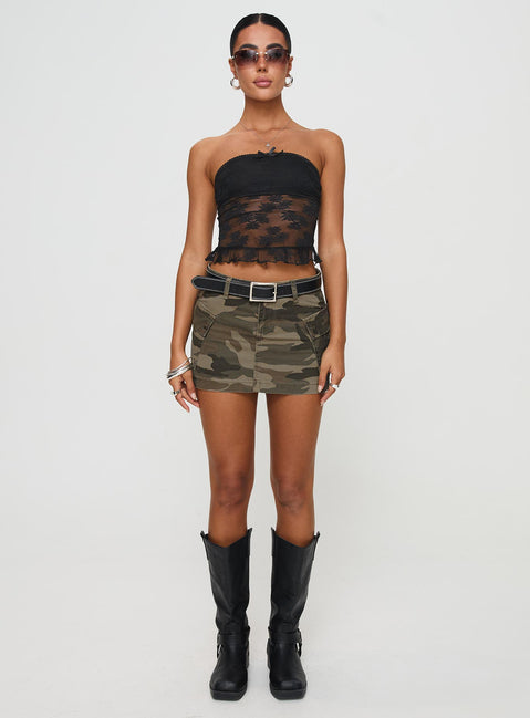 product Princess Polly Zakai Cargo Denim Mini Skirt Camo Mini Skirts 