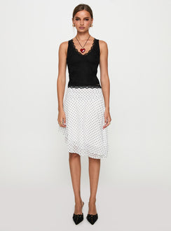 front view of model wearing Princess Polly Far Away Top Black Sleeveless V-Neck 