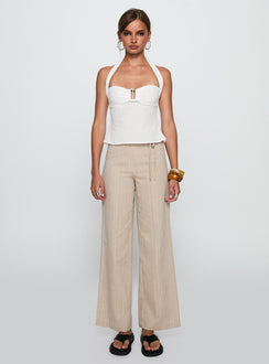 Isabetta Halter Top White Petite