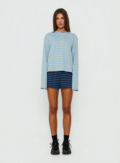 Delaeni Micro Fleece Shorts Blue Stripe