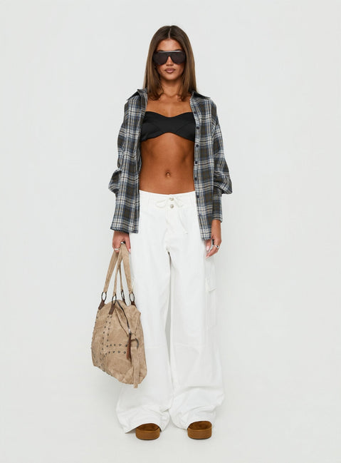 Laurella Cargo Tie Waist Trousers White