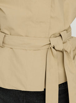 Kurzer Trenchcoat mit Bindegürtel, Ranique, Beige