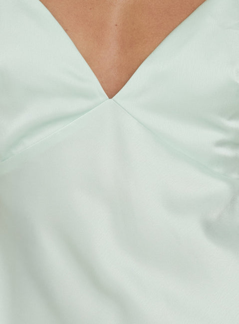 Flip A Switch Satin-Spitzen-Unterkleid Maxikleid Mint