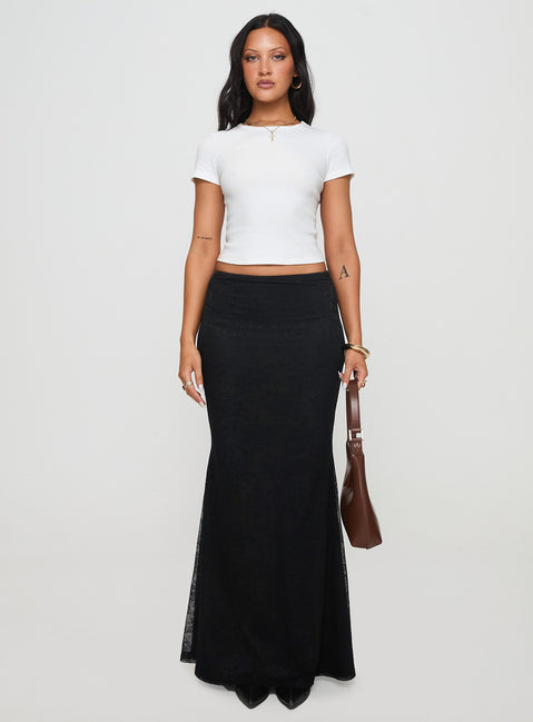 front view of model wearing Princess Polly Baseline Scoop Rib Tee White Short Sleeves Crew Neck 