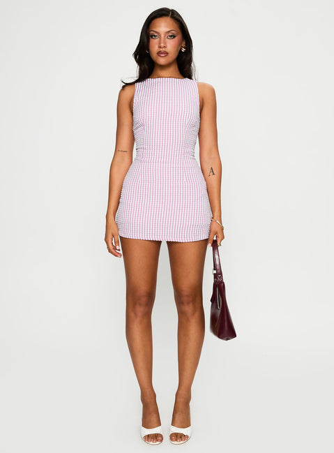 Yumiko Romper Pink Check