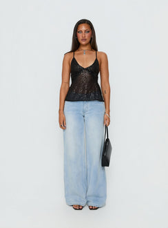 Opaline Sequin Cami Top Black