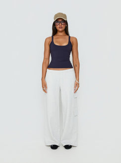 Kasper Cinched Longline Tank Top Navy