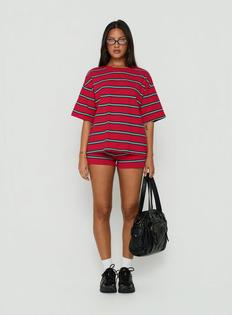 Settle Down Shorts Red Stripe