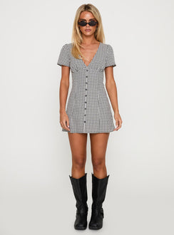 Loveliness Playsuit Black / White Check