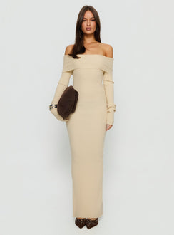 Phylis Off The Shoulder Maxi Dress Cream