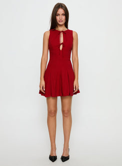 Aeryn Tie Front Mini Dress Red