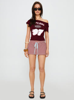 Bexi Textured Skort Red / White Stripe