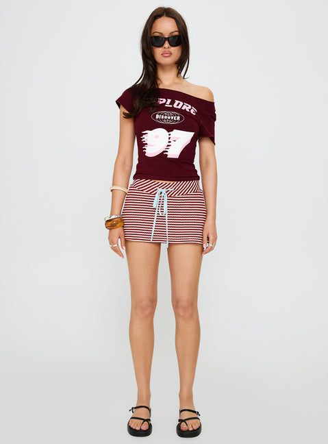 Bexi Textured Skort Red / White Stripe