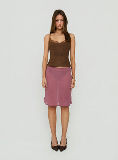 Renaissance Corset Lace Top Brown Suede